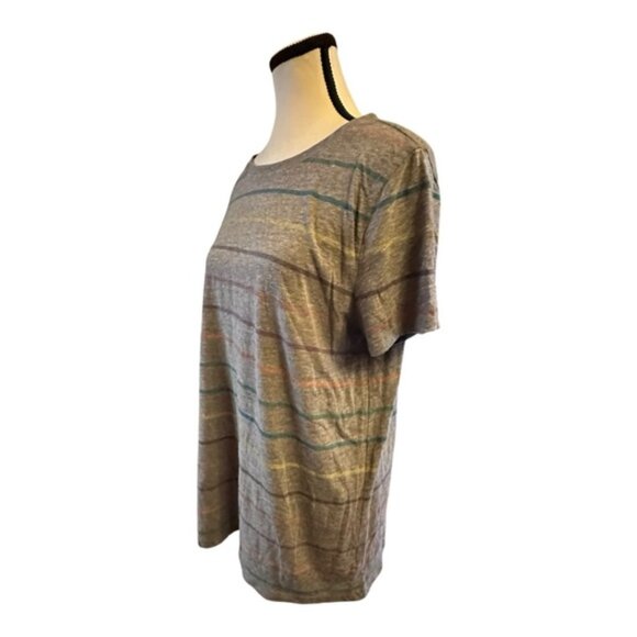 Women’s torrid 00 Grey Striped Vintage Triblend Crew Neck Short Sleeve Tee 12 - Picture 2 of 9